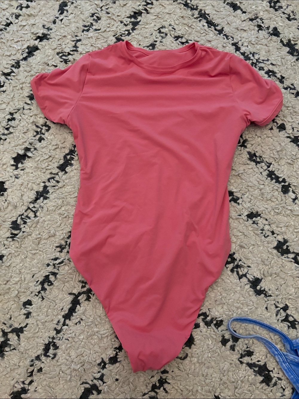 Everyday Short-Sleeve Bodysuit in Coral Pink